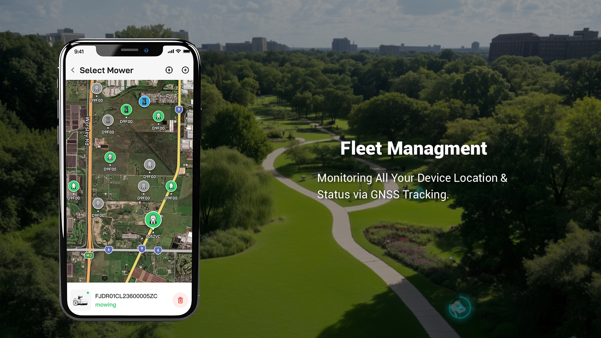 Správa viacerých kosačiek - Fleet Management