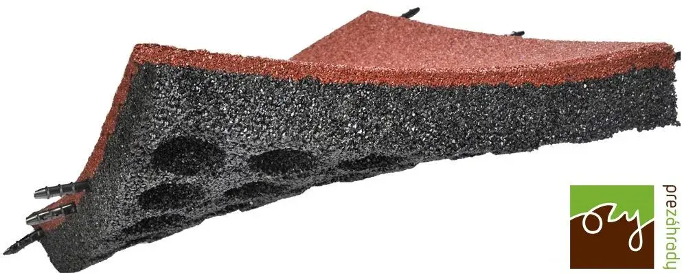 Profilovaná gumená dlažba Pin-Hole 40 čierna