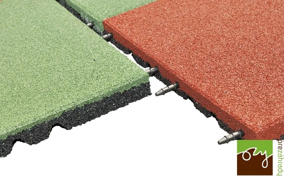 Profilovaná gumená dlažba Pin-Hole 75 červená