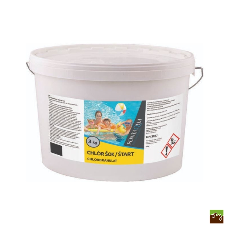 Chlór šok/štart 3kg - úprava hodnoty chlóru