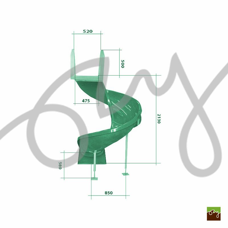Detská šmýkačka zelená P213 točená