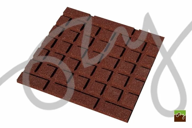 Profilovaná gumená dlažba Hobby 25 červená