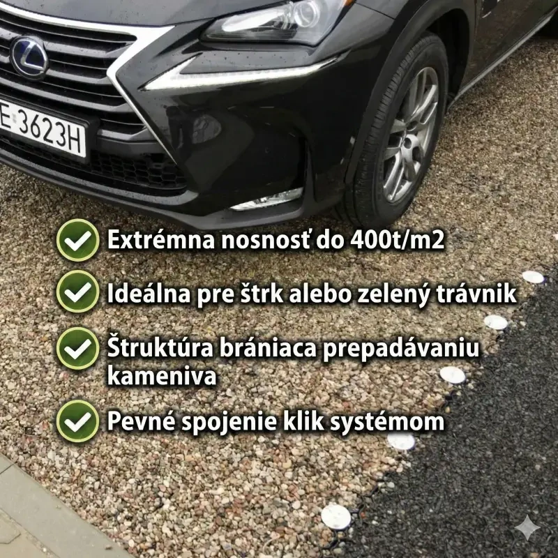Parkovacia zatrávňovacia dlažba OZYraster čierna
