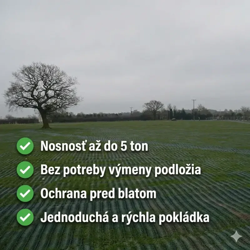 Zatrávňovacia rohož na dočasné parkovanie GrassRoll Premium+ | 2x5m | 10m2 do 5 ton