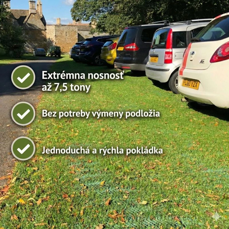 Zatrávňovacia rohož na trvalé parkovanie GrassRoll Extra | 2x5m | 10m2 až do 7,5 ton