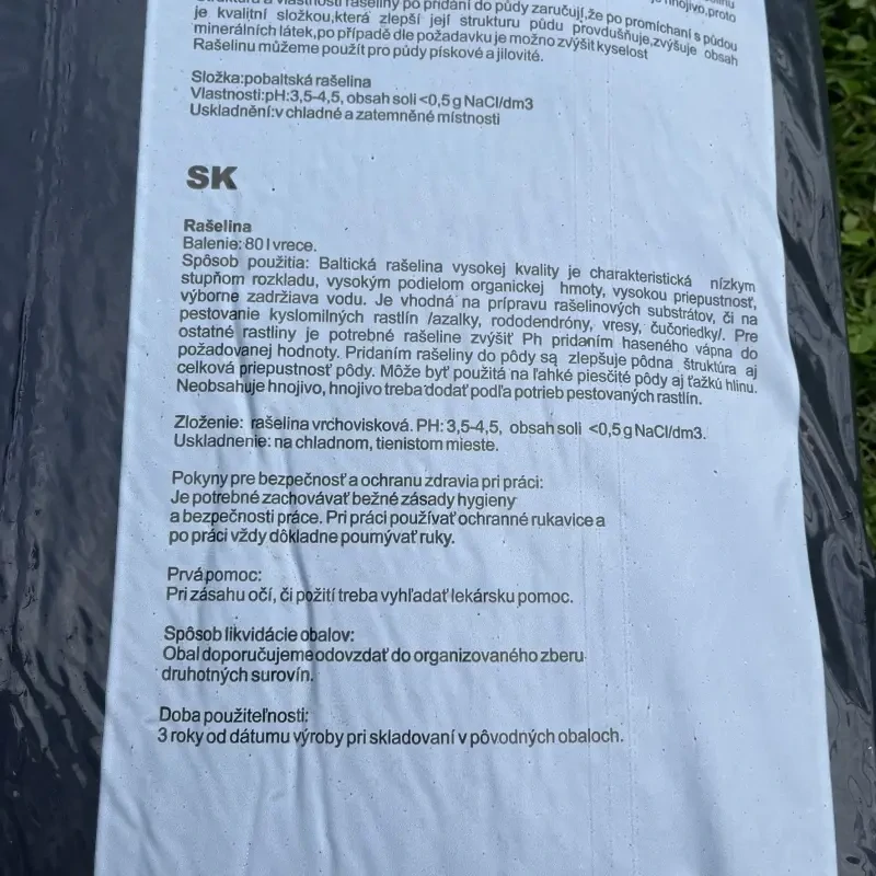 Baltická kyslá rašelina 80l (pH 3,5 – 4,5)