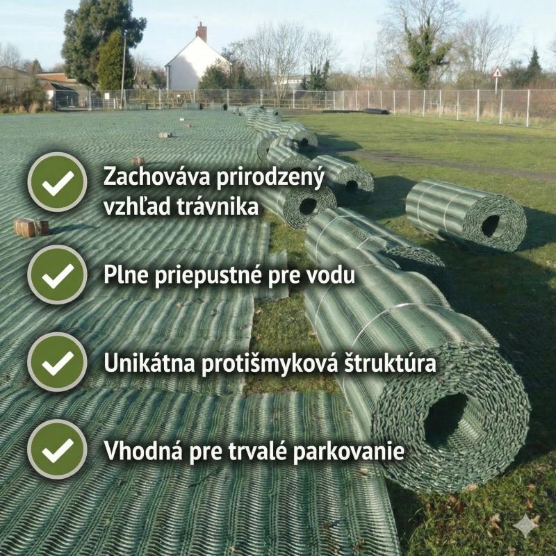 Zatrávňovacia rohož na trvalé parkovanie GrassRoll Extra | 2x20m | 40m2 až do 7,5 tony