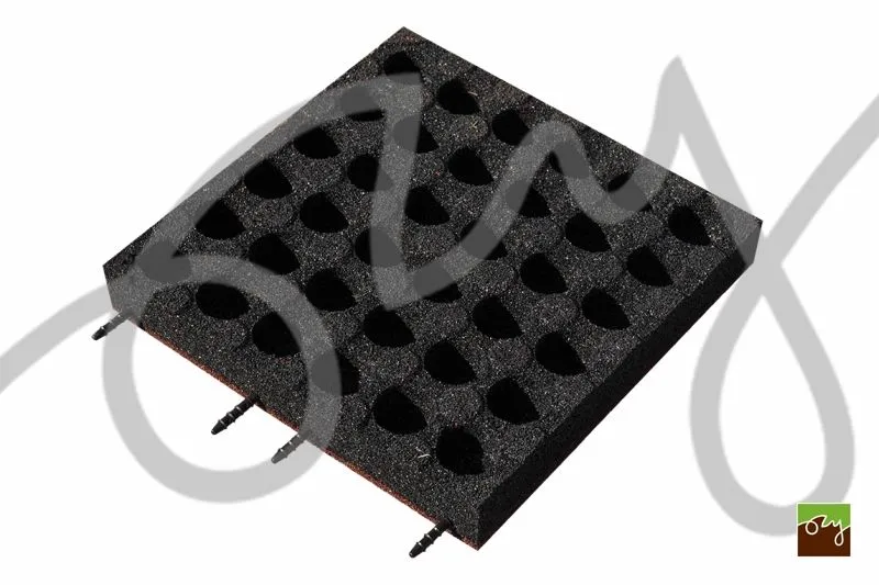 Profilovaná gumená dlažba Pin-Hole 75 červená