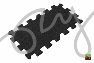 Profilovaná gumená dlažba Puzzle 20 čierna