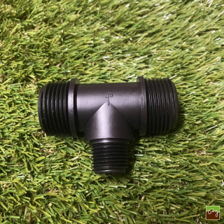 Plastový T-kus 2x 1" VOZ x 1/2" VOZ 