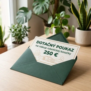 Darčekový / Dotačný poukaz na nákup robotickej kosačky