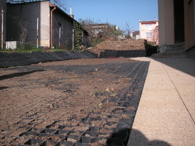 Zelené parkovisko z uhla príprava