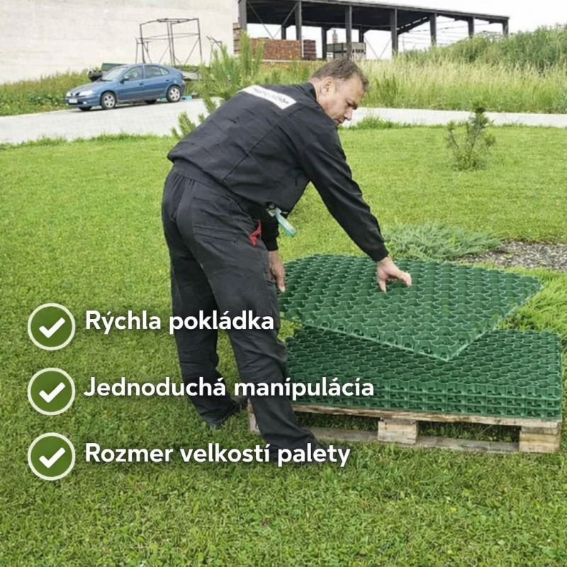 Jednoduchá manipulácia so zatrávňovacími tvárnicami